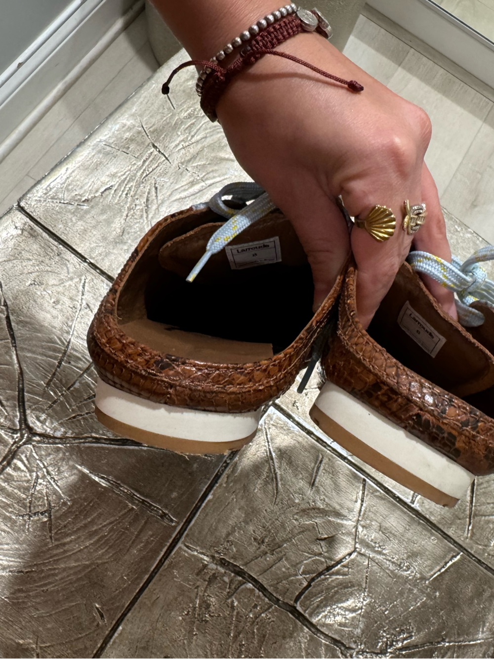 Larroude Stella Mule In Python Printed Leather - Picture 10 of 13